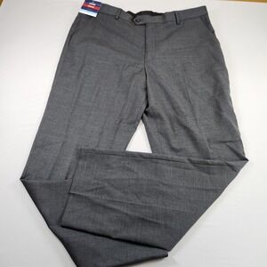 Stafford Pants Mens 38x32 Classic Fit Super Trouser Travel Dress Suit Gray NWT